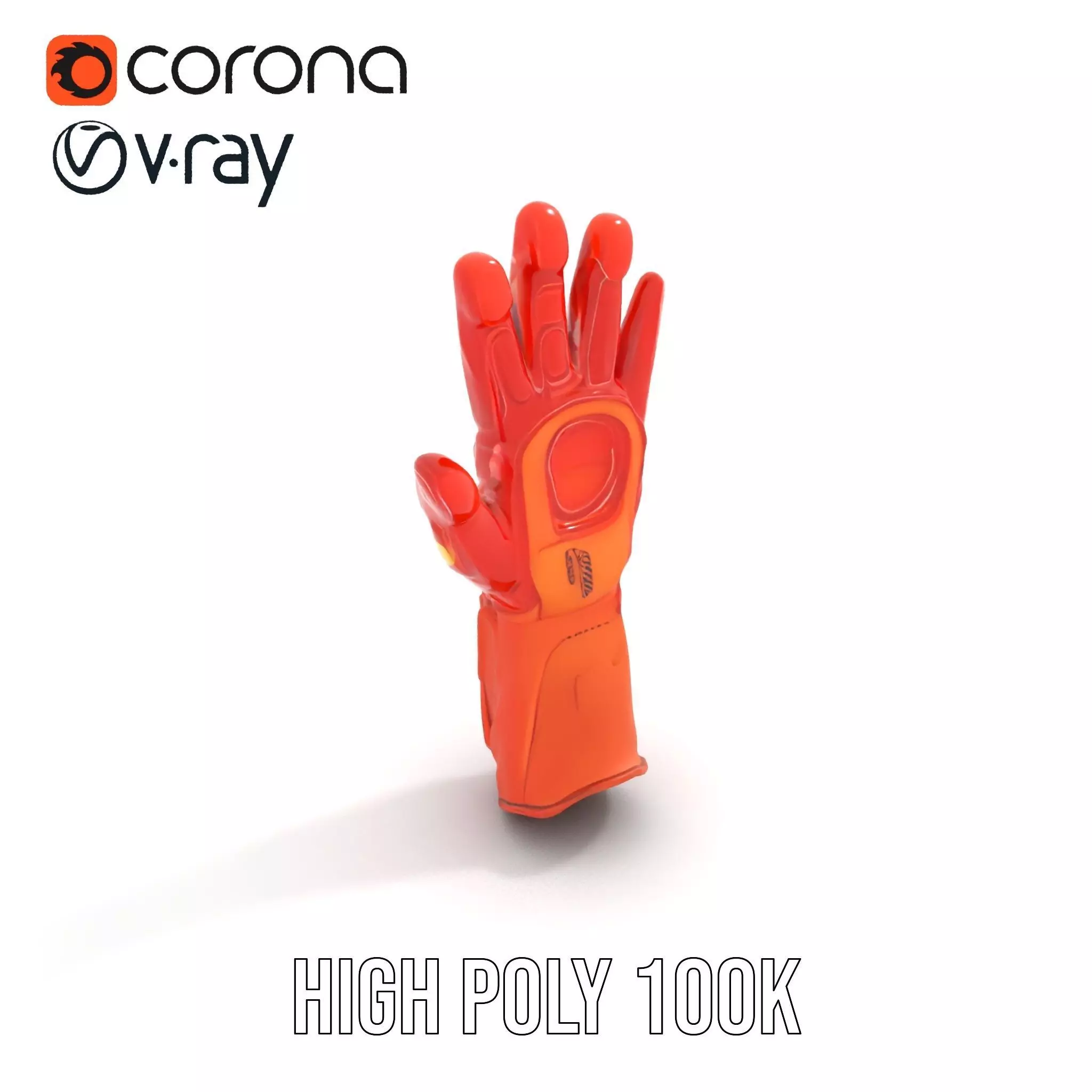 Futuristic Robotic Glove Model Pack with Glowing Elements Low-poly 3D model_10