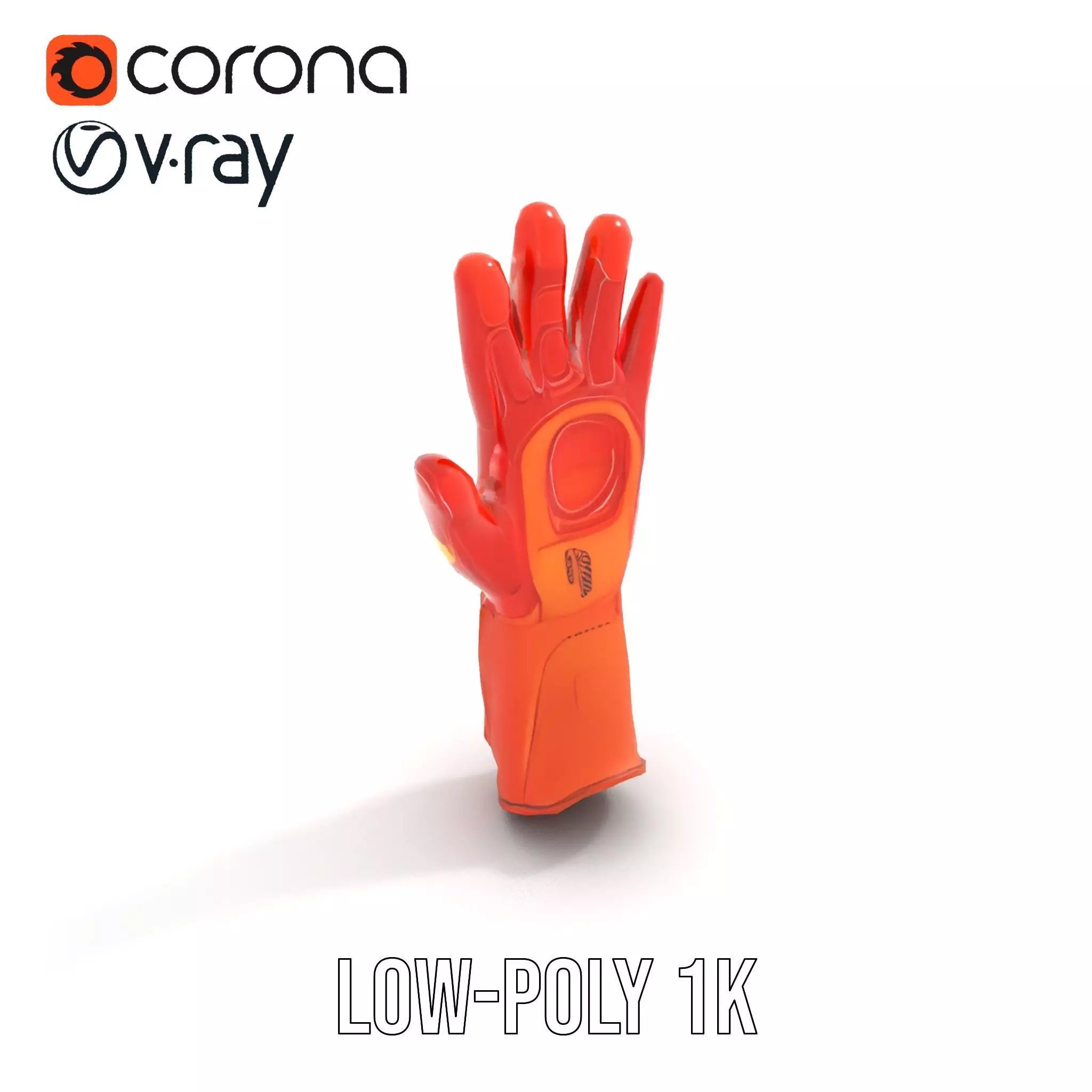 Futuristic Robotic Glove Model Pack with Glowing Elements Low-poly 3D model_12