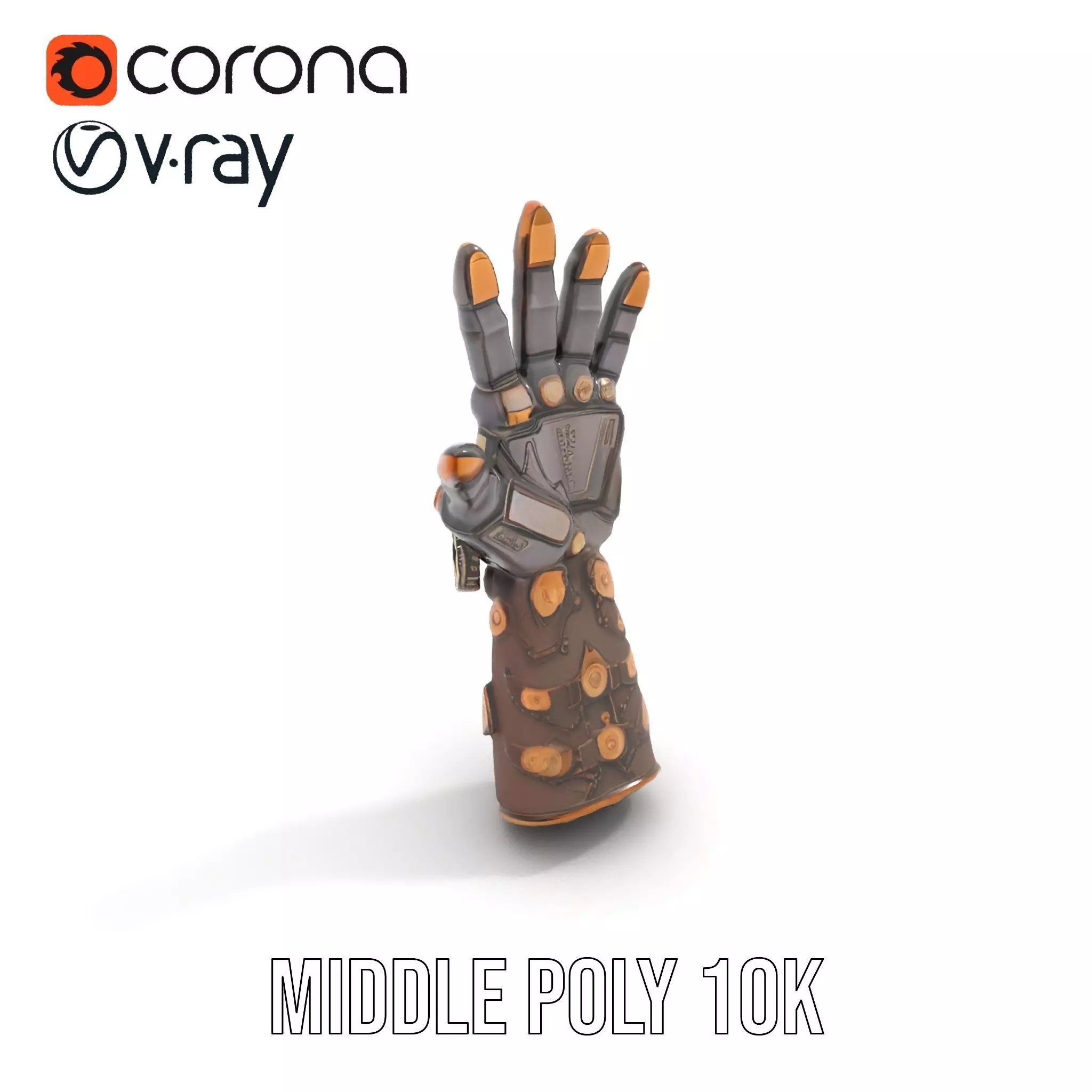 Steampunk Mechanical Hand Model Pack Low-poly 3D model_10