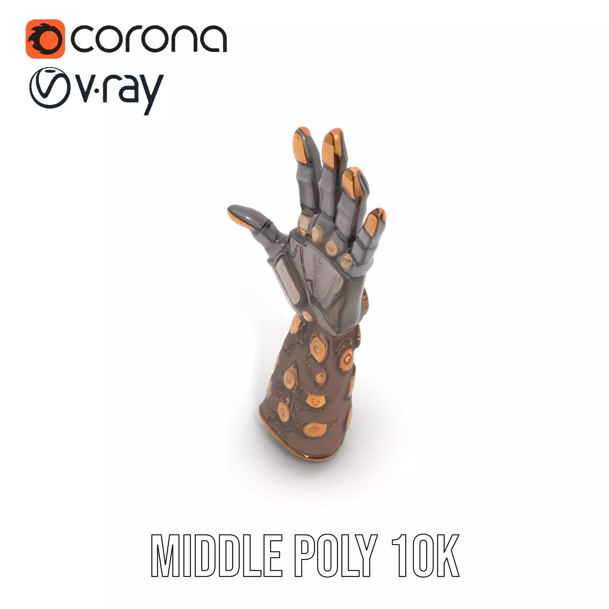 Steampunk Mechanical Hand Model Pack Low-poly 3D model_6