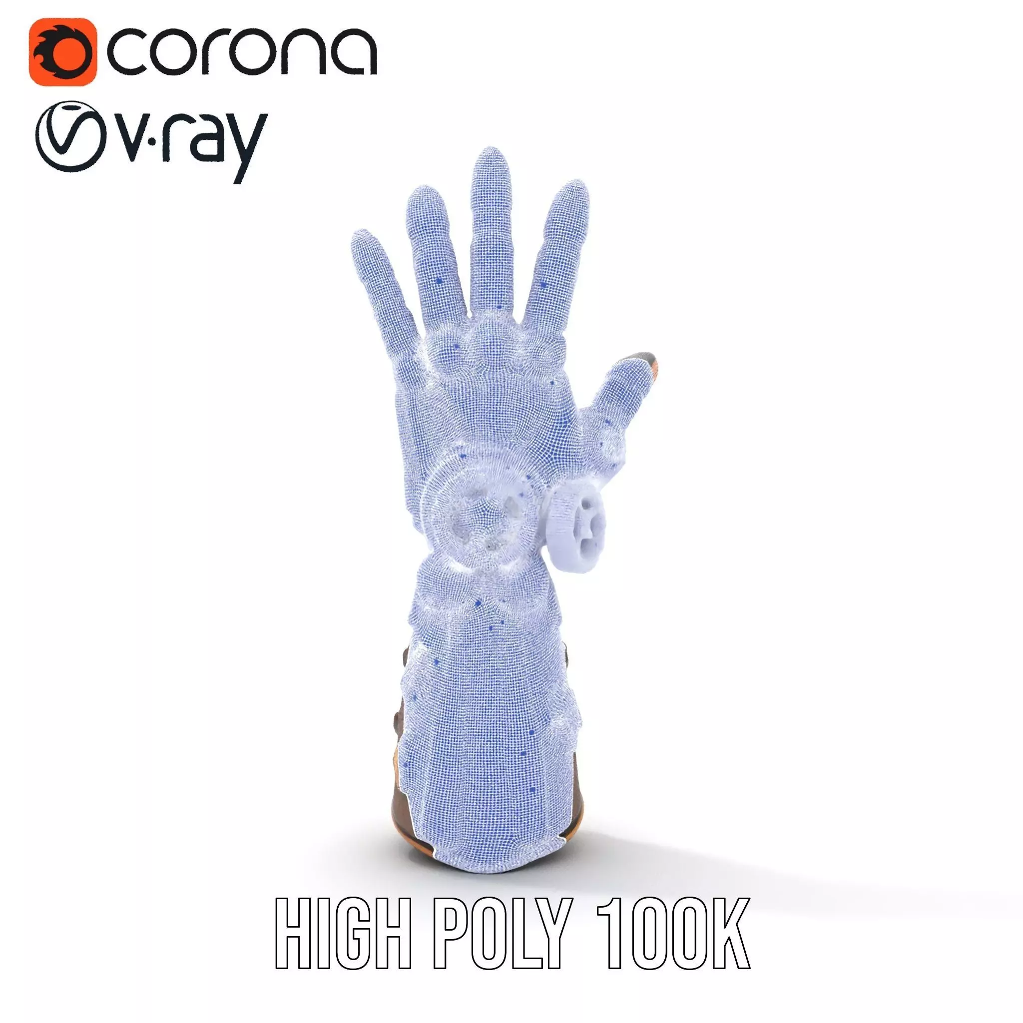 Steampunk Mechanical Hand Model Pack Low-poly 3D model_32