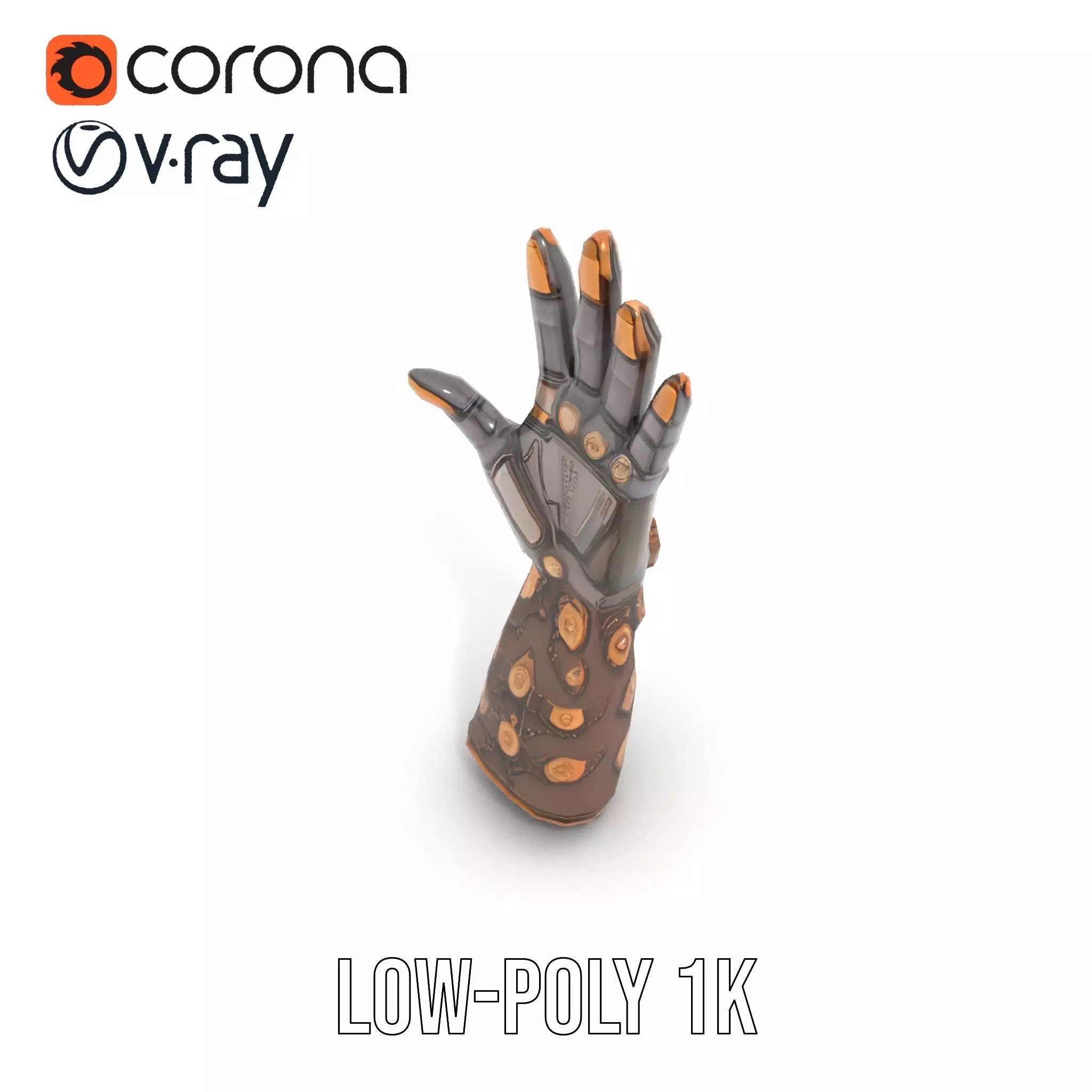 Steampunk Mechanical Hand Model Pack Low-poly 3D model_26
