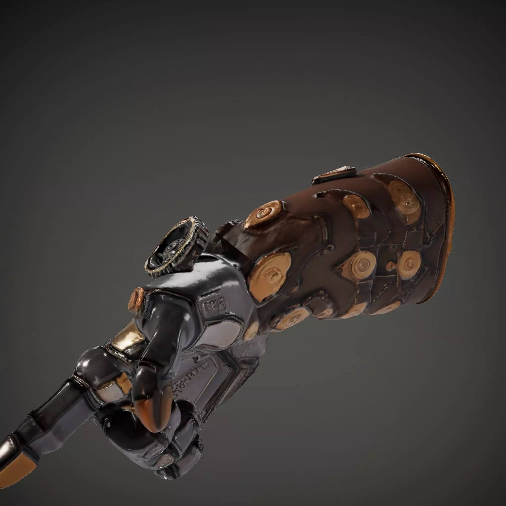 Steampunk Mechanical Hand Model Pack Low-poly 3D model_34