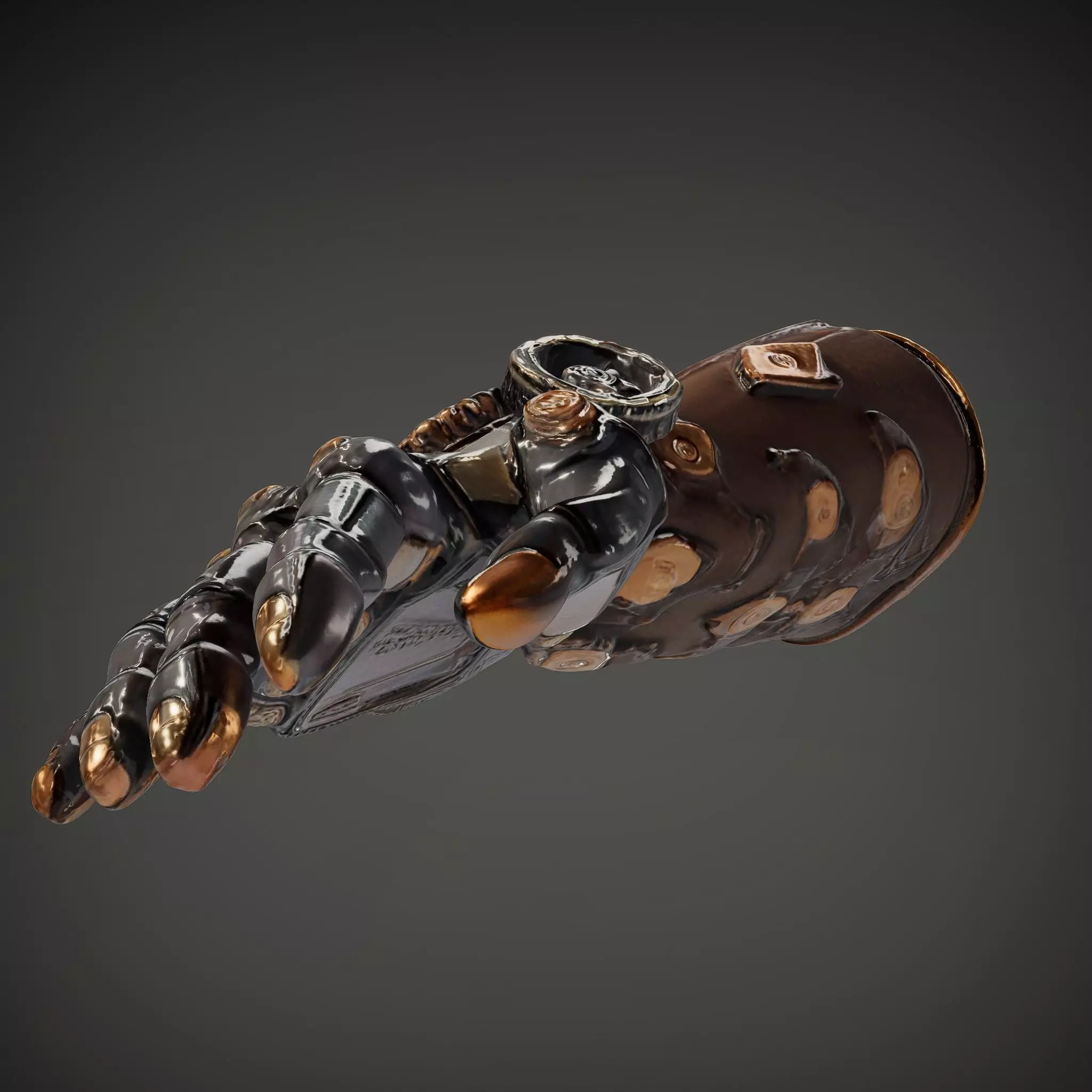 Steampunk Mechanical Hand Model Pack Low-poly 3D model_35