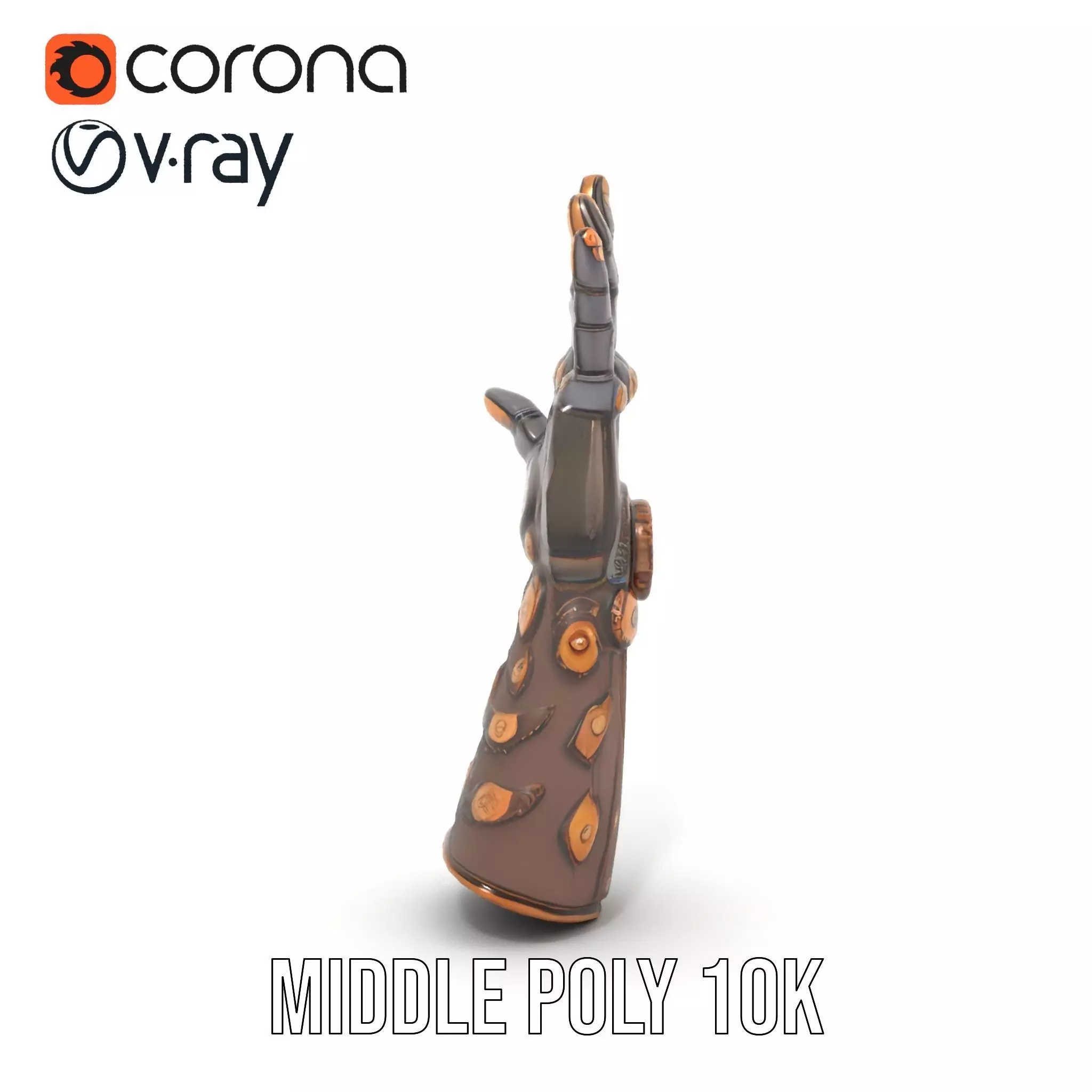 Steampunk Mechanical Hand Model Pack Low-poly 3D model_19