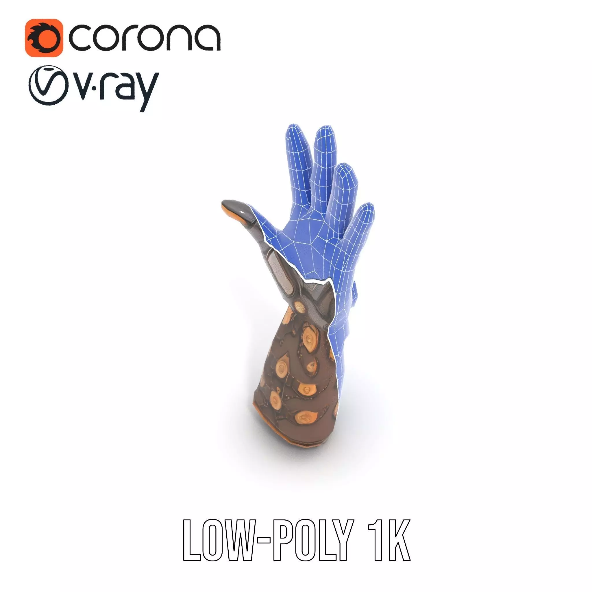 Steampunk Mechanical Hand Model Pack Low-poly 3D model_9