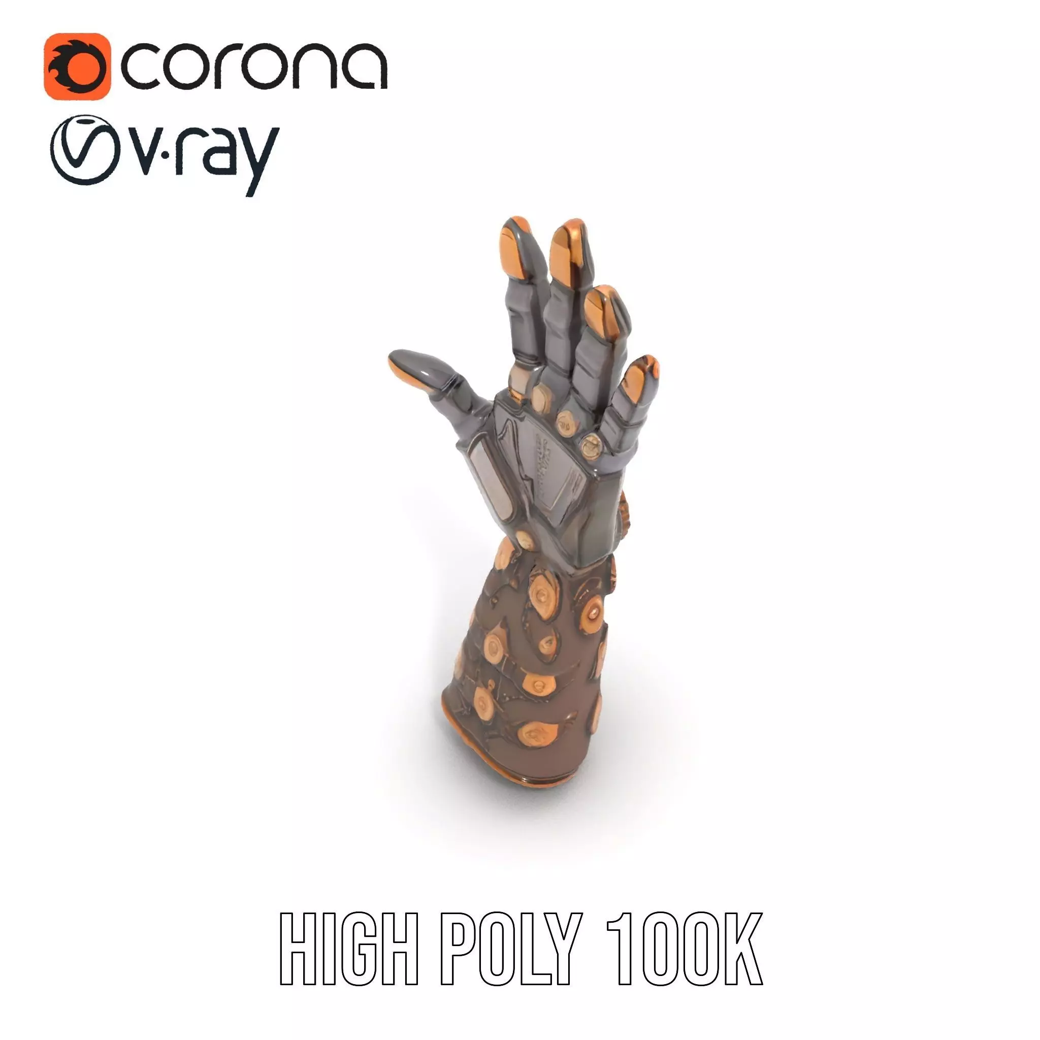 Steampunk Mechanical Hand Model Pack Low-poly 3D model_21