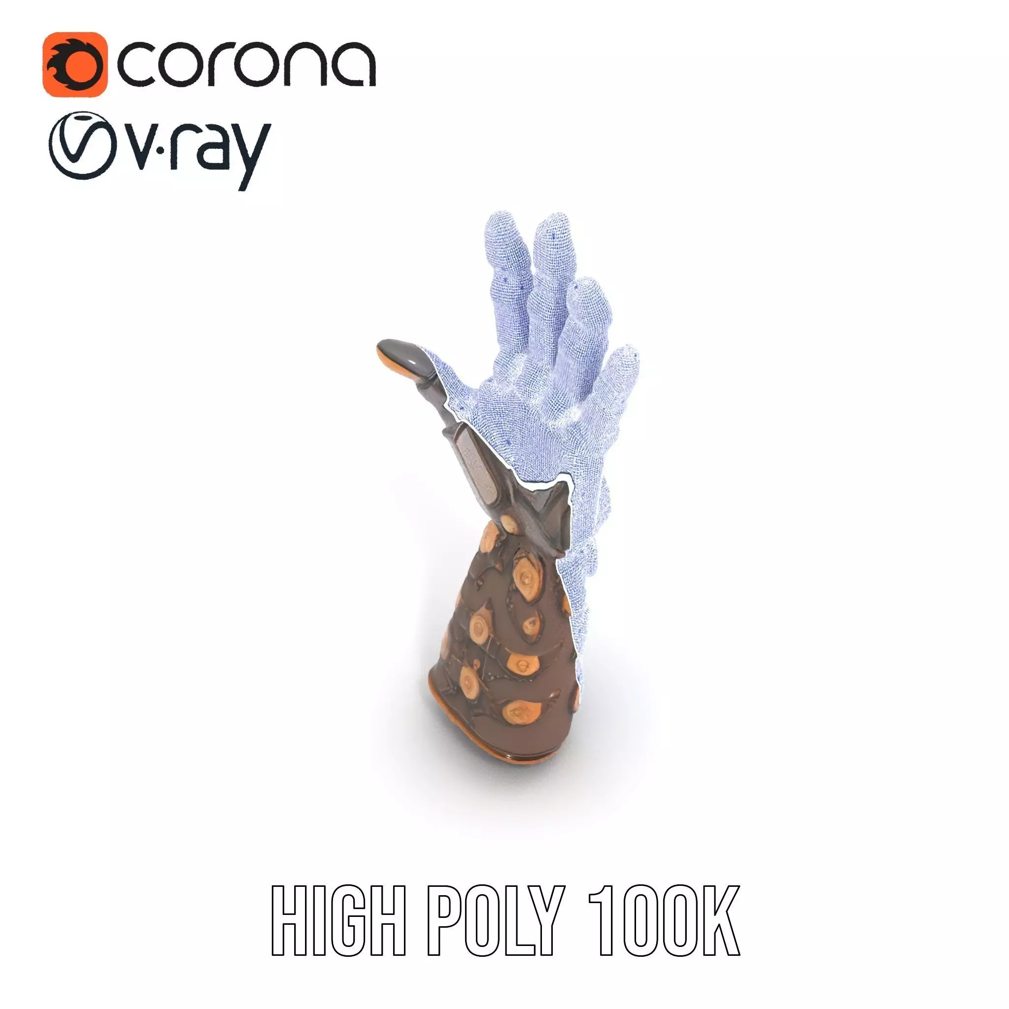 Steampunk Mechanical Hand Model Pack Low-poly 3D model_33