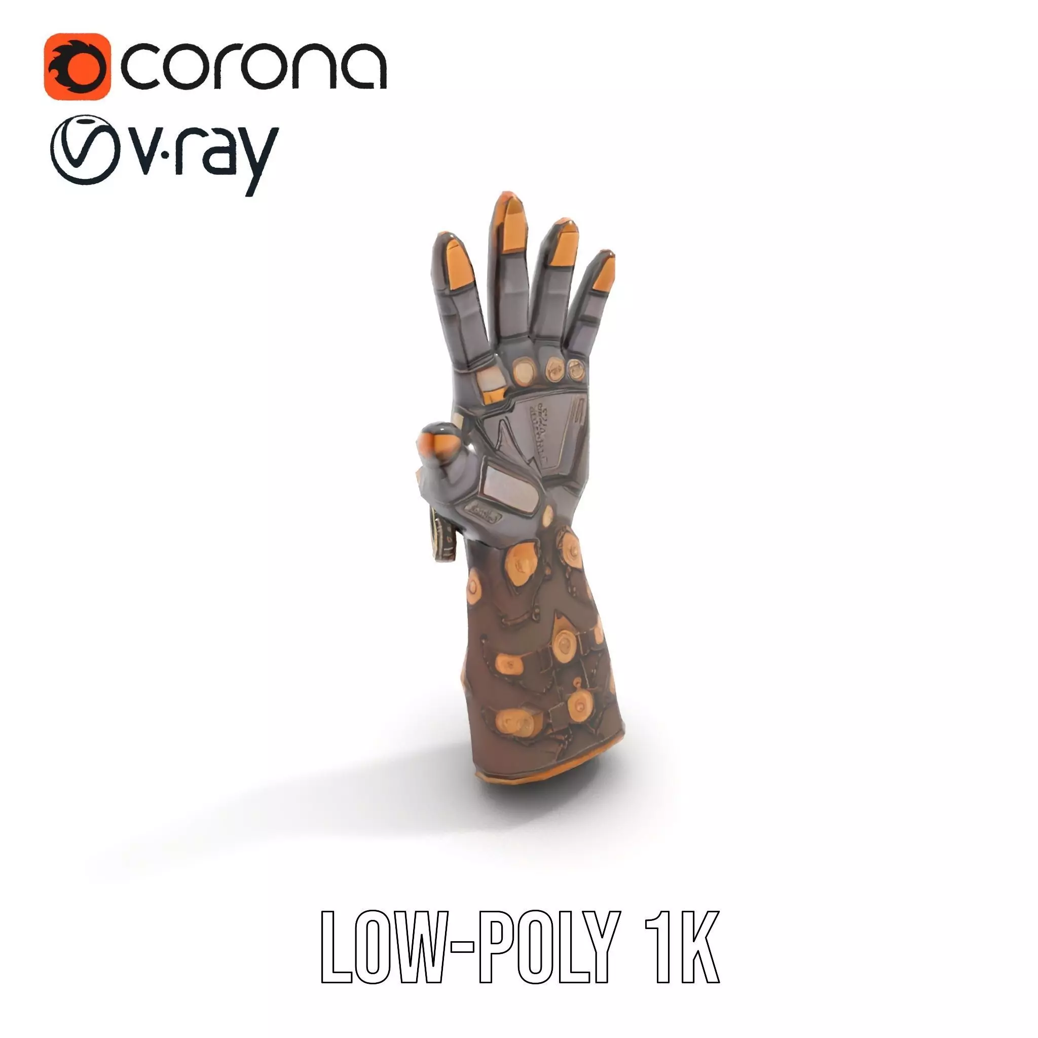 Steampunk Mechanical Hand Model Pack Low-poly 3D model_17