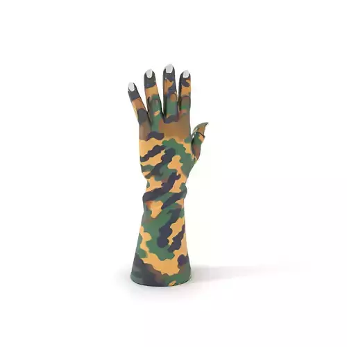 Camouflage Glove Hand Model Pack Low-poly 3D model