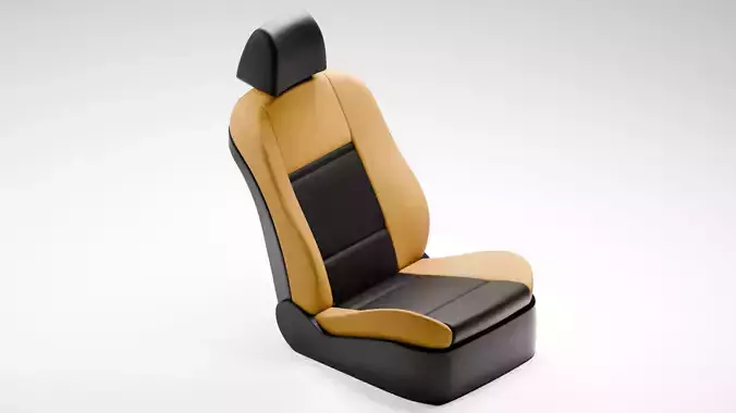 Sport Car Interior Seats Midpoly 3D Model