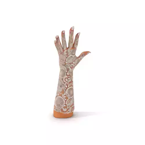 Elegant Lace Glove Hand Model Pack Low-poly 3D model