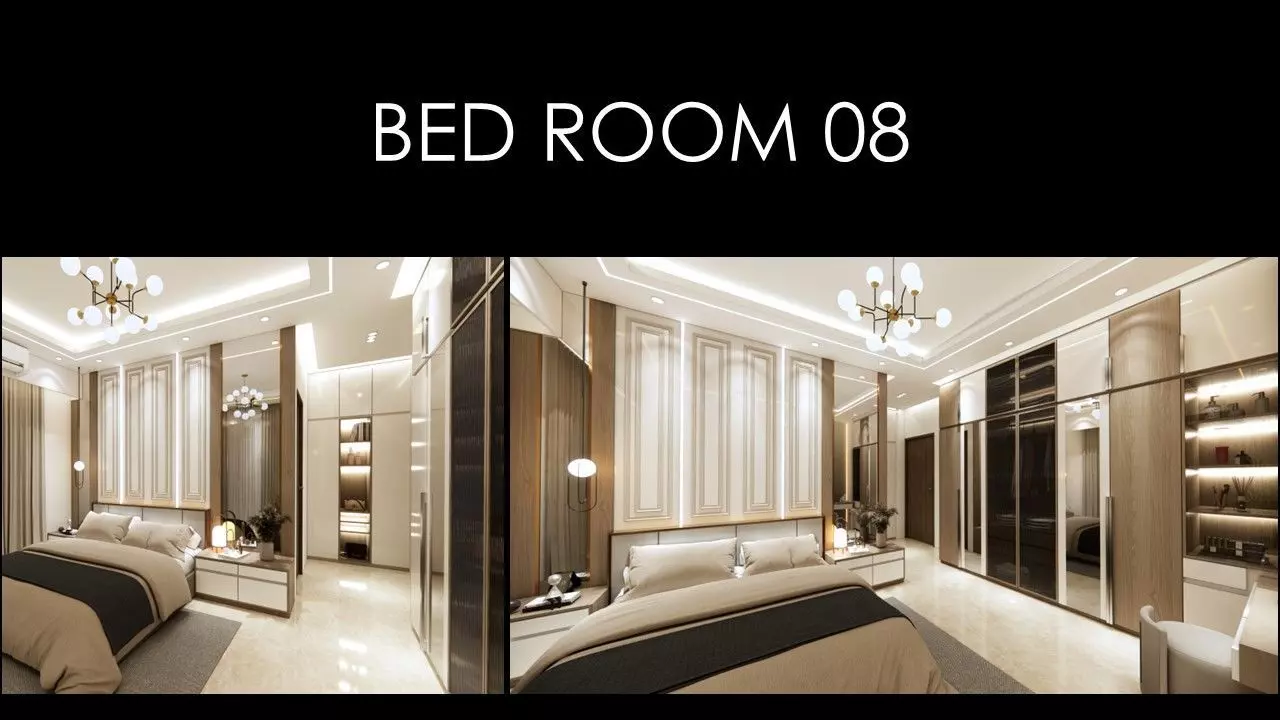 MORDERN BEDROOM INTERIOR 08 Low-poly 3D model