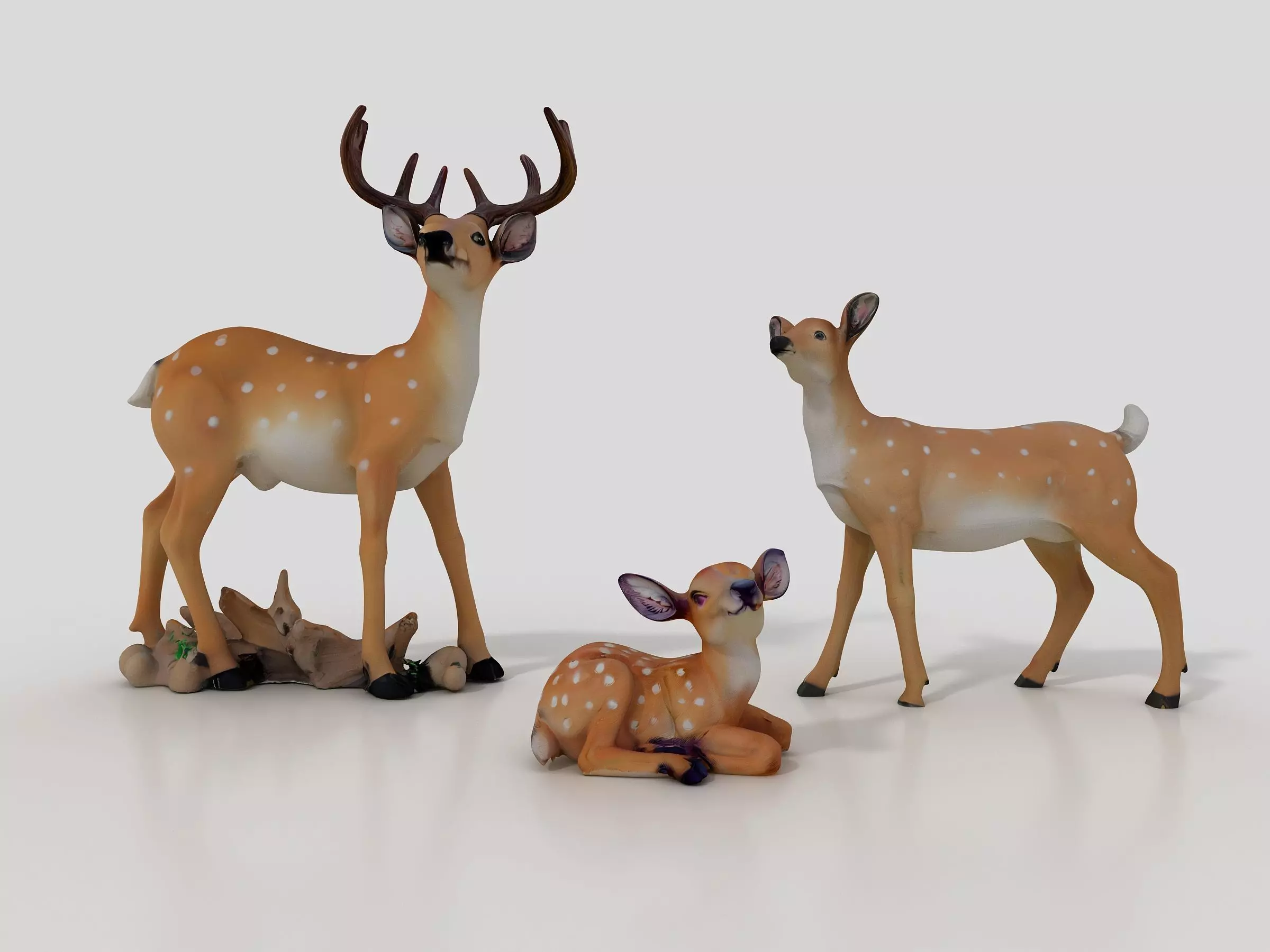deer Quadrupedal Animals Low-poly 3D model