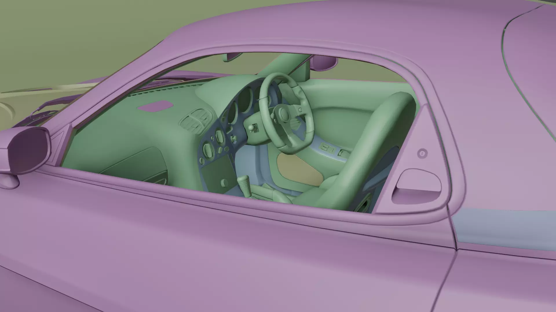 Mazda RX Veilside 3d Model Rigged 3D model_8