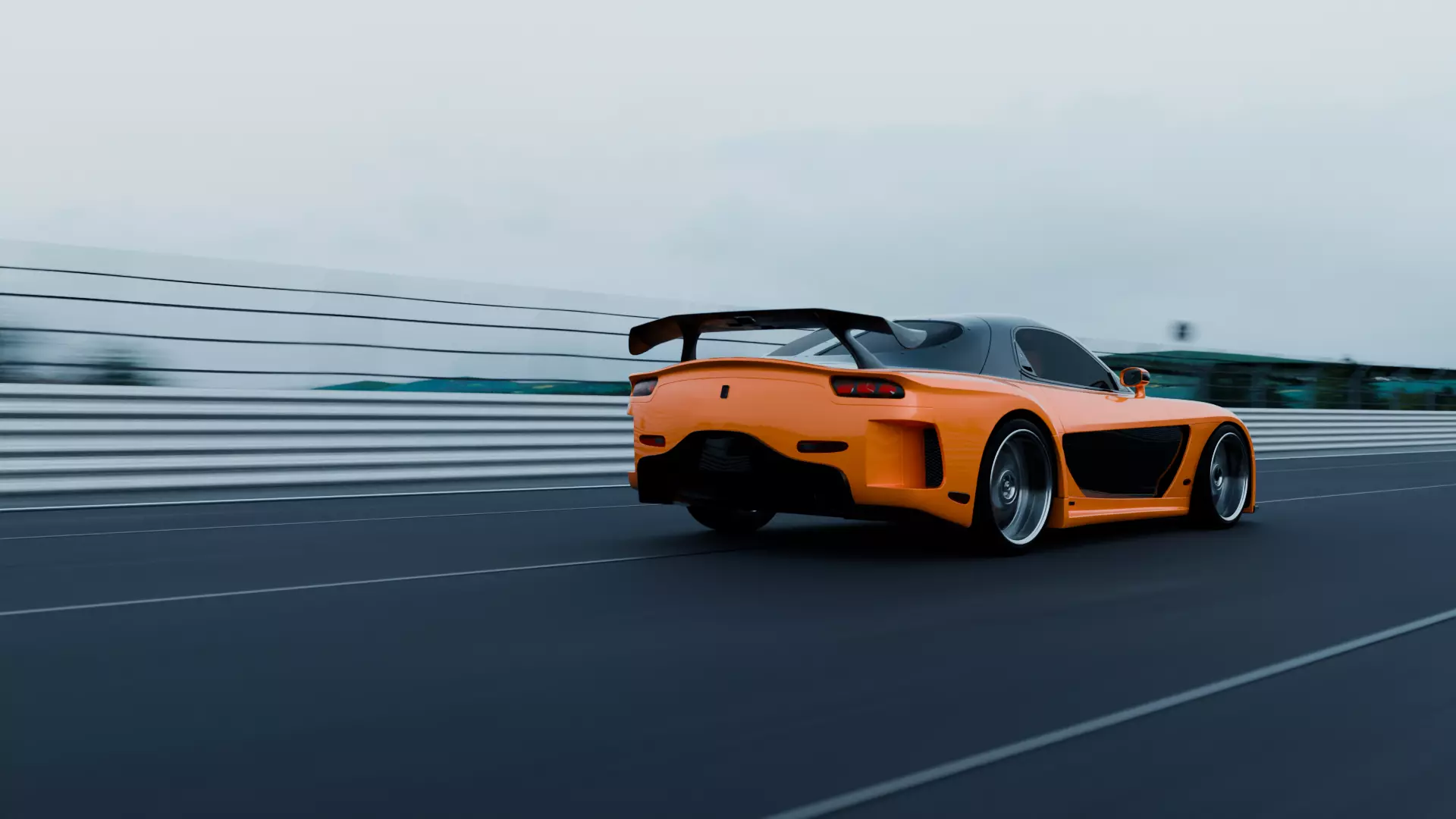 Mazda RX Veilside 3d Model Rigged 3D model_1