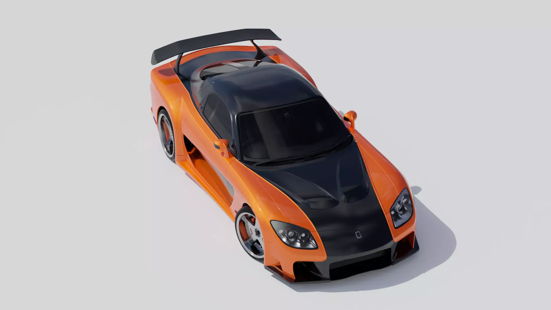 Mazda RX Veilside 3d Model Rigged 3D model_5