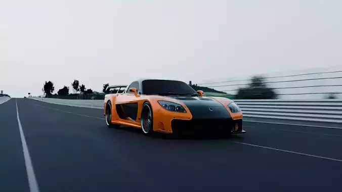 Mazda RX Veilside 3d Model Rigged 3D model