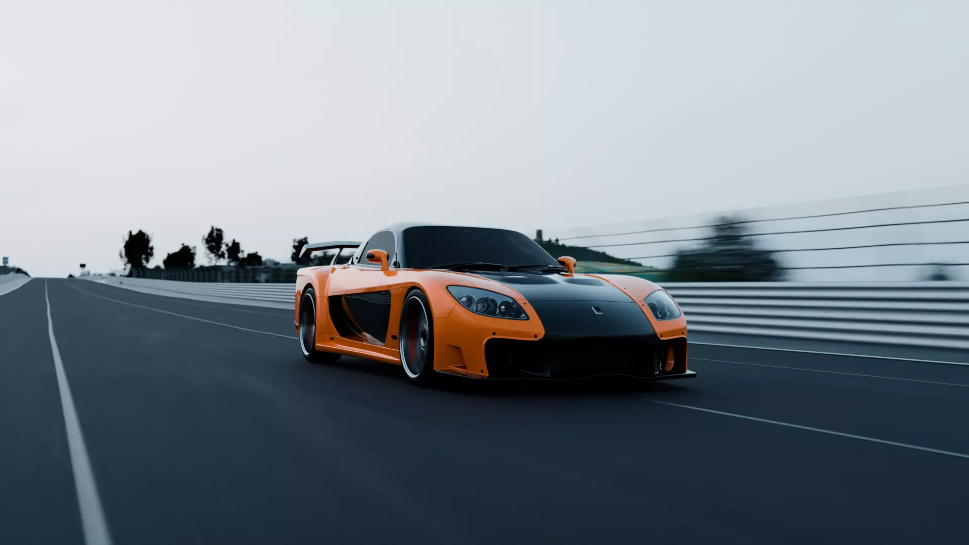 Mazda RX Veilside 3d Model Rigged 3D model_0