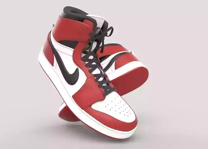 Air Jordan 1 sneaker low poly 3d model