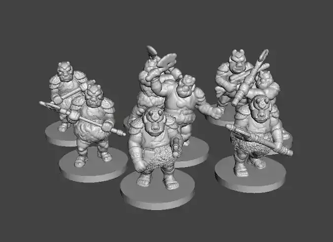 6MM SCALE SW GAMORREAN GUARDS SET MINIATURE MODELS SCIFI GAMES 3D print model