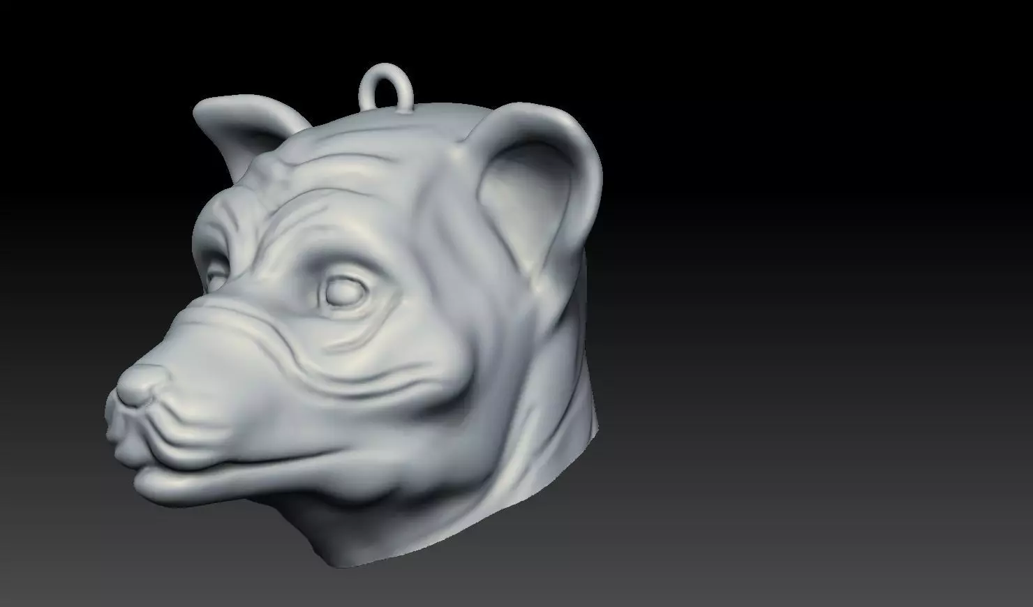 Normal Dog head 3D print model_2