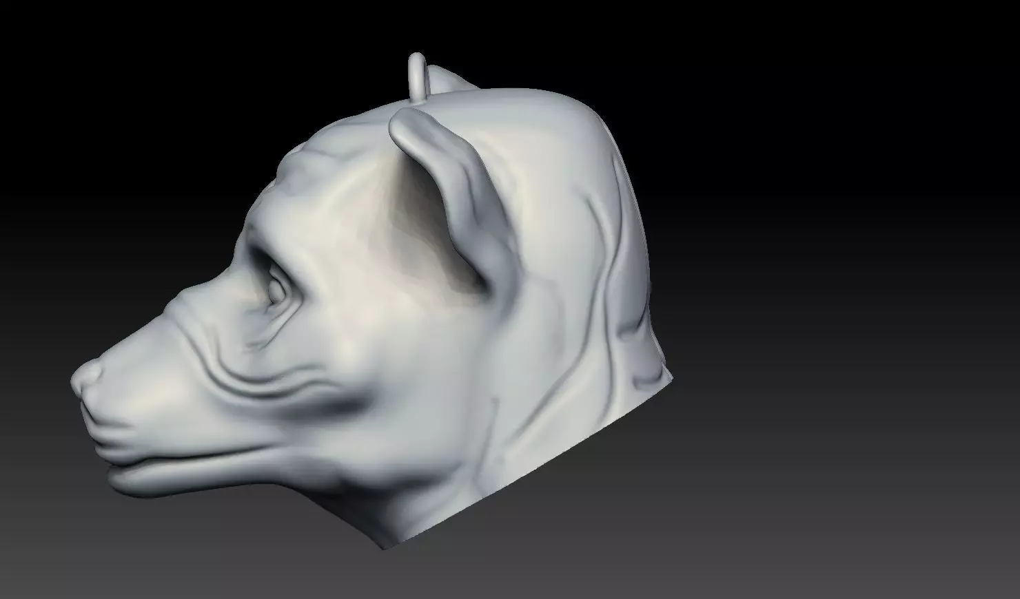 Normal Dog head 3D print model_4