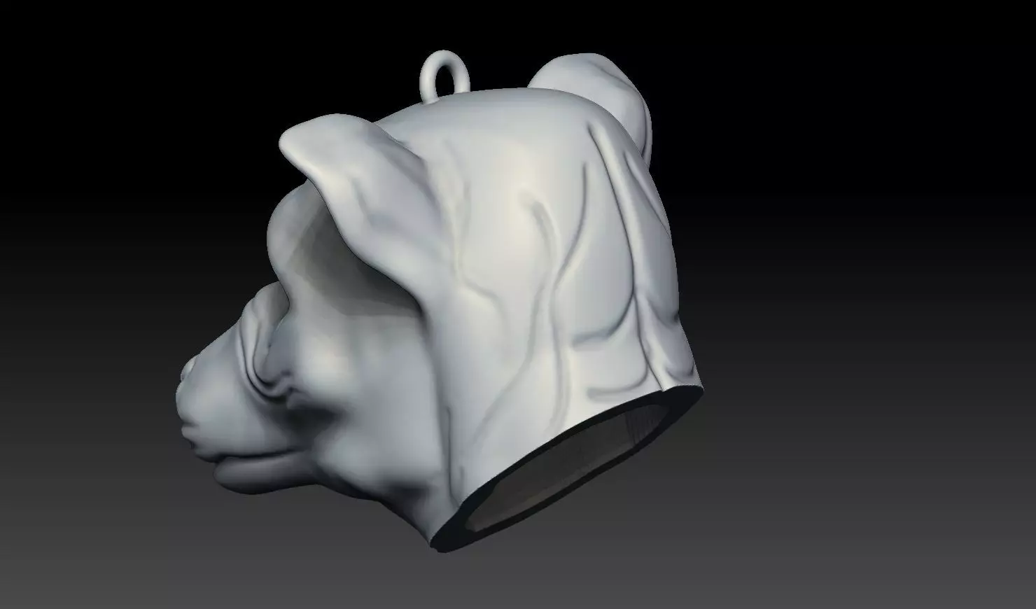 Normal Dog head 3D print model_6