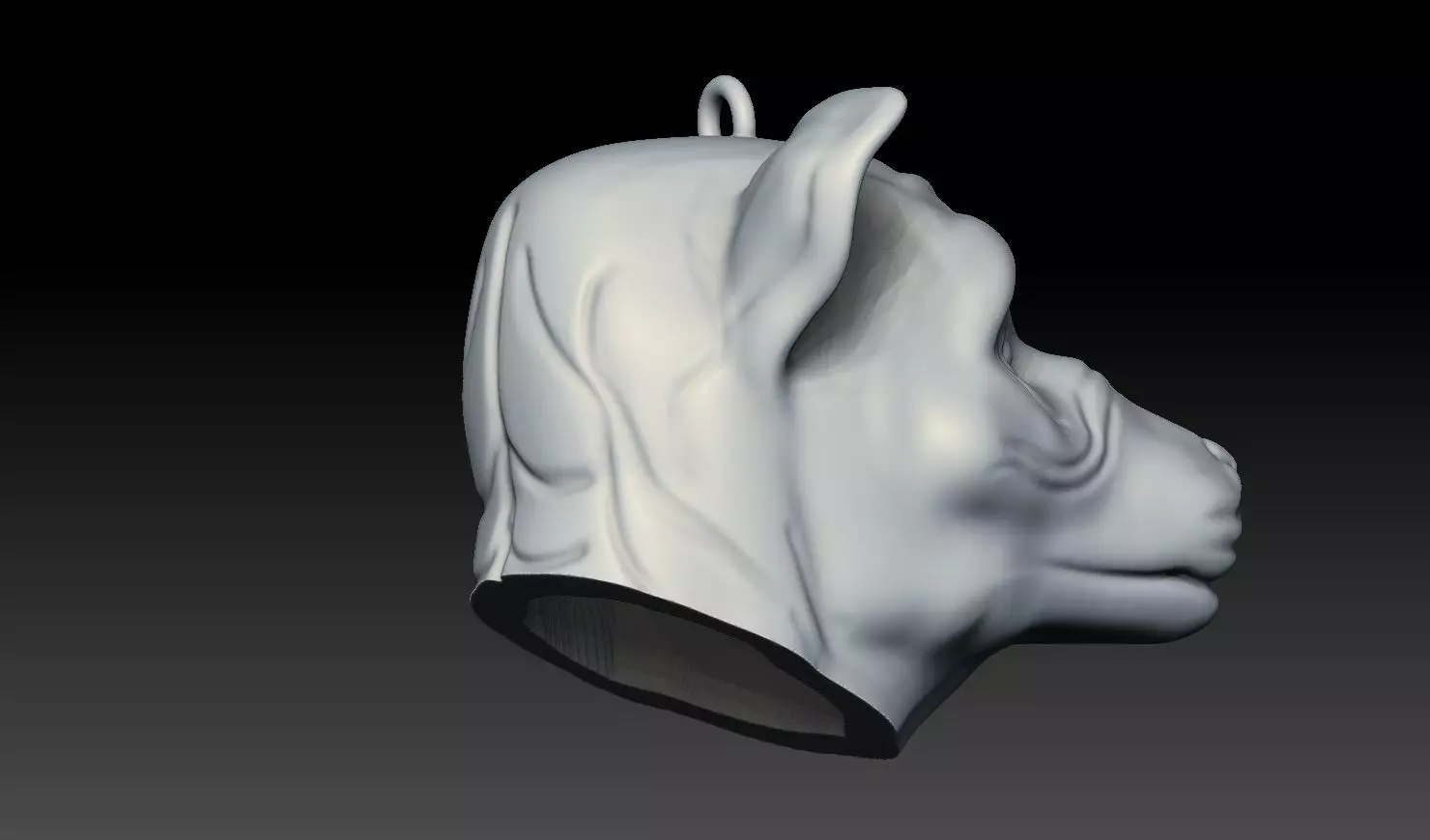 Normal Dog head 3D print model_8