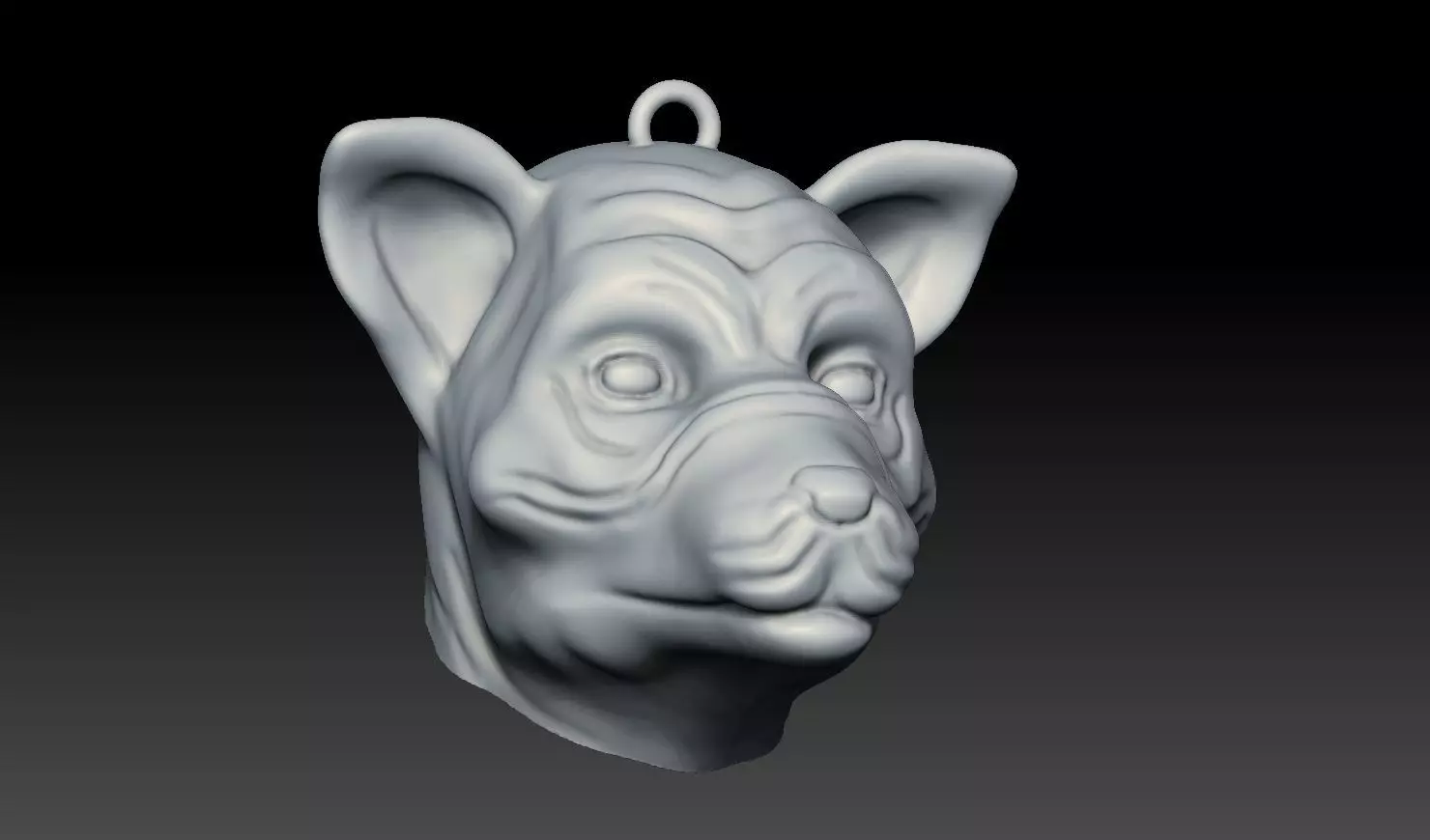 Normal Dog head 3D print model_10