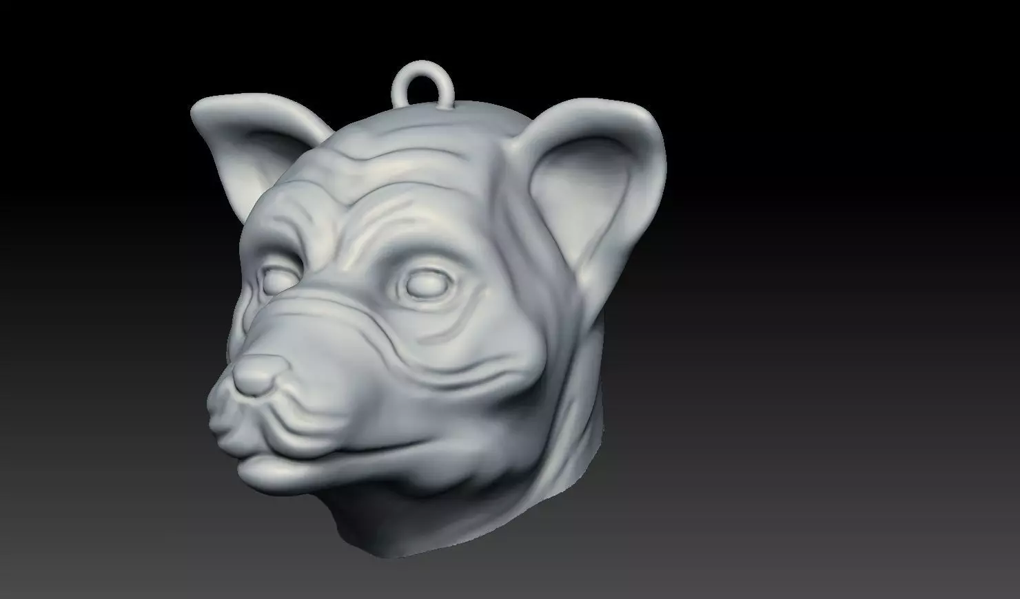 Normal Dog head 3D print model_1