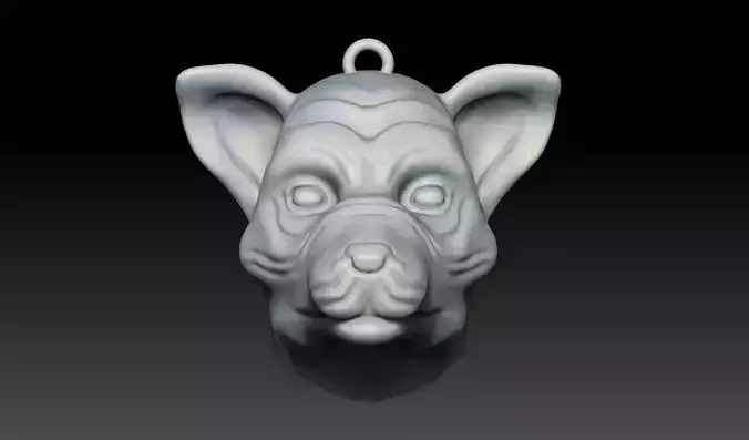 Normal Dog head 3D print model