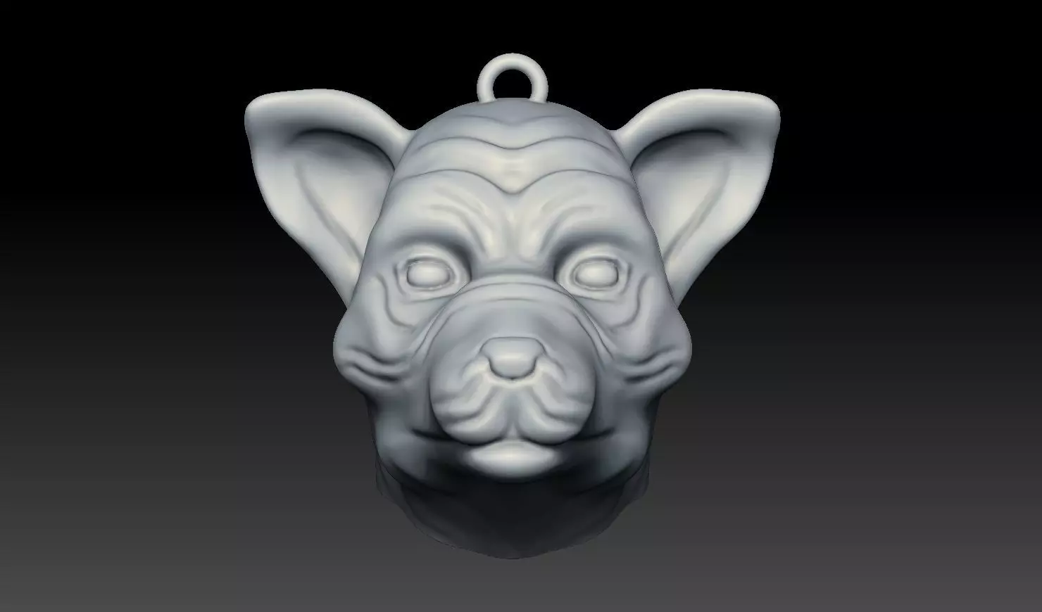 Normal Dog head 3D print model_0