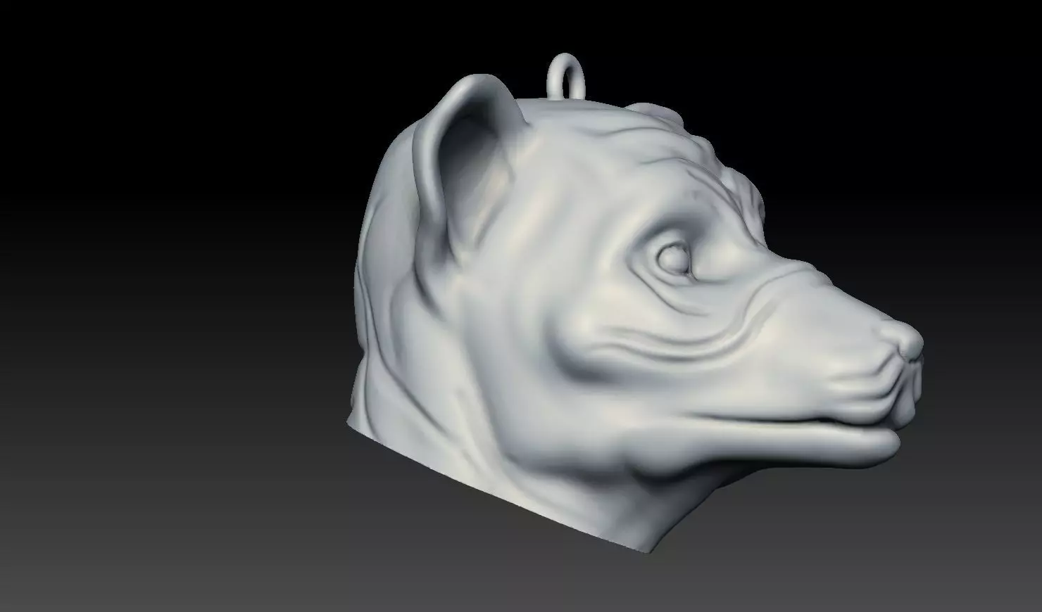 Normal Dog head 3D print model_9