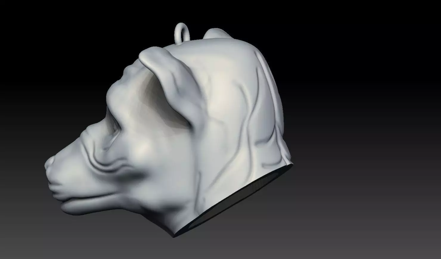 Normal Dog head 3D print model_5