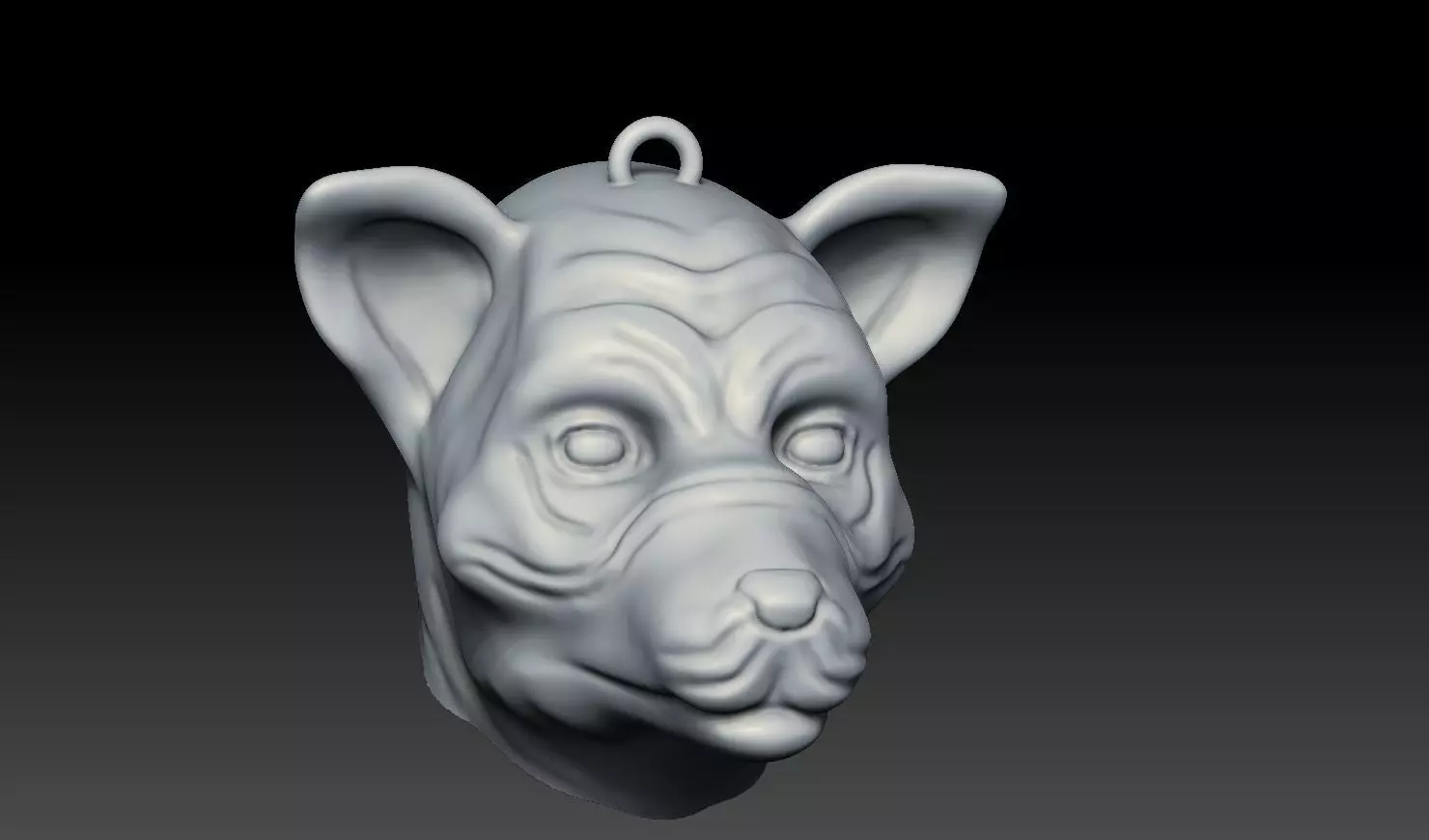 Normal Dog head 3D print model_11