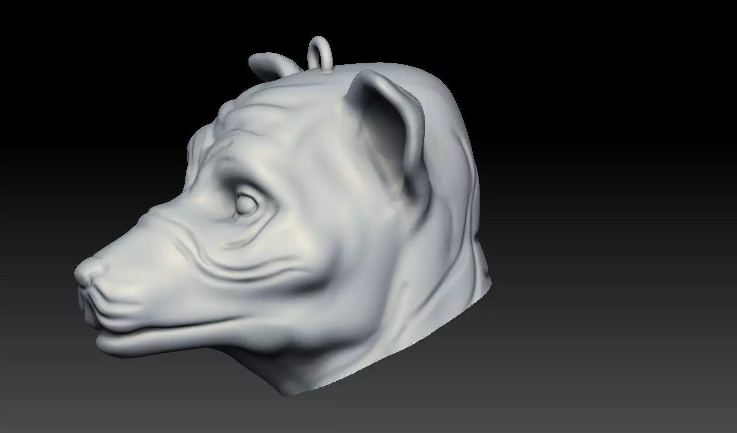 Normal Dog head 3D print model_3