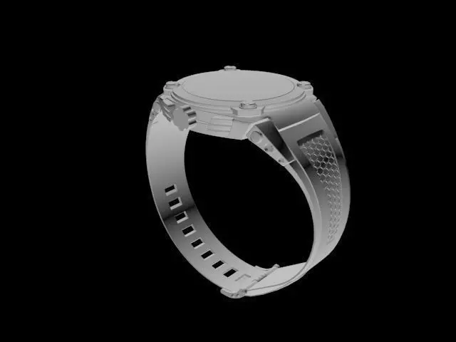 Watch silver Free low-poly 3D model