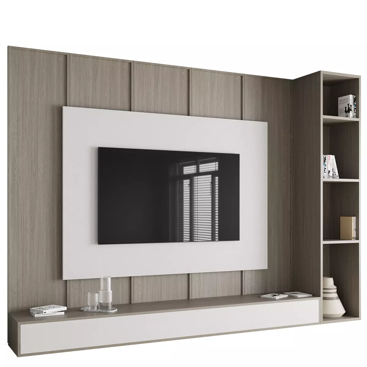 TV wall panel 02 Free 3D model