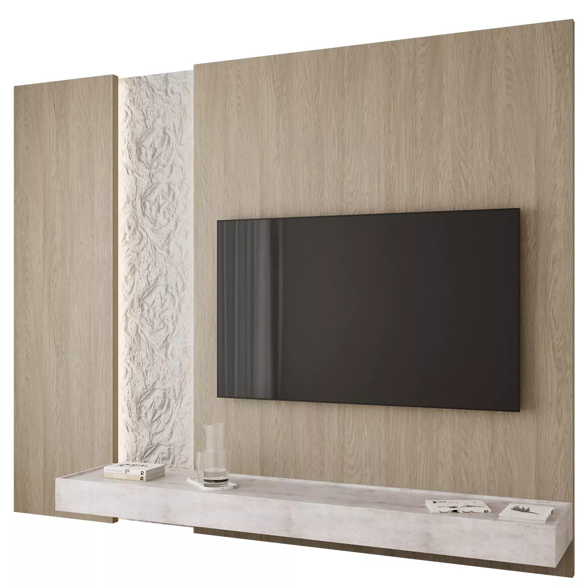 TV wall panel 004 Free 3D model