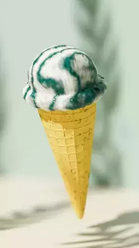 3D Ice Cream Cone Low-poly 3D model 6