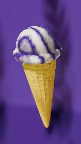 3D Ice Cream Cone Low-poly 3D model 5