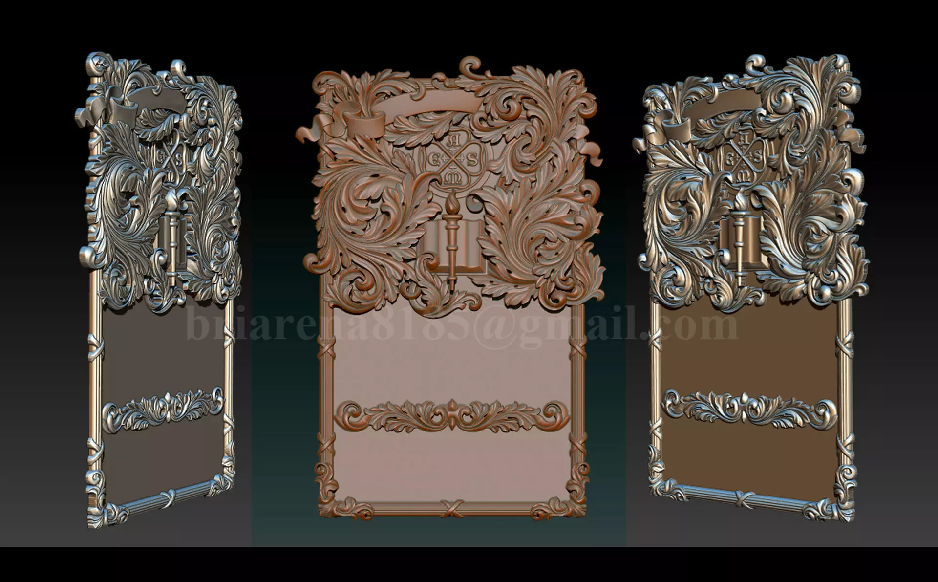 Ornamental Bas-Relief 3D Model 3D print model_15