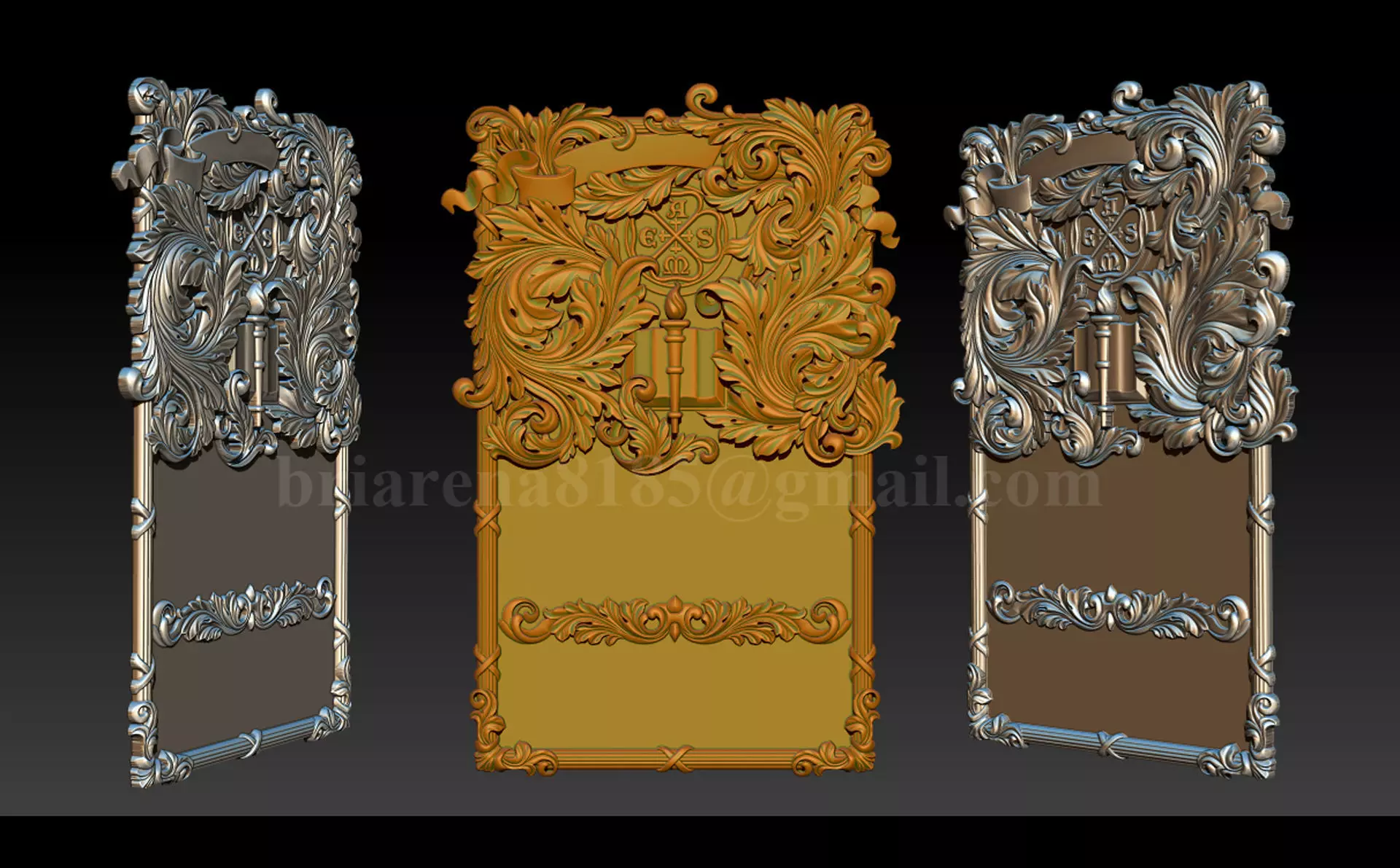 Ornamental Bas-Relief 3D Model 3D print model_16