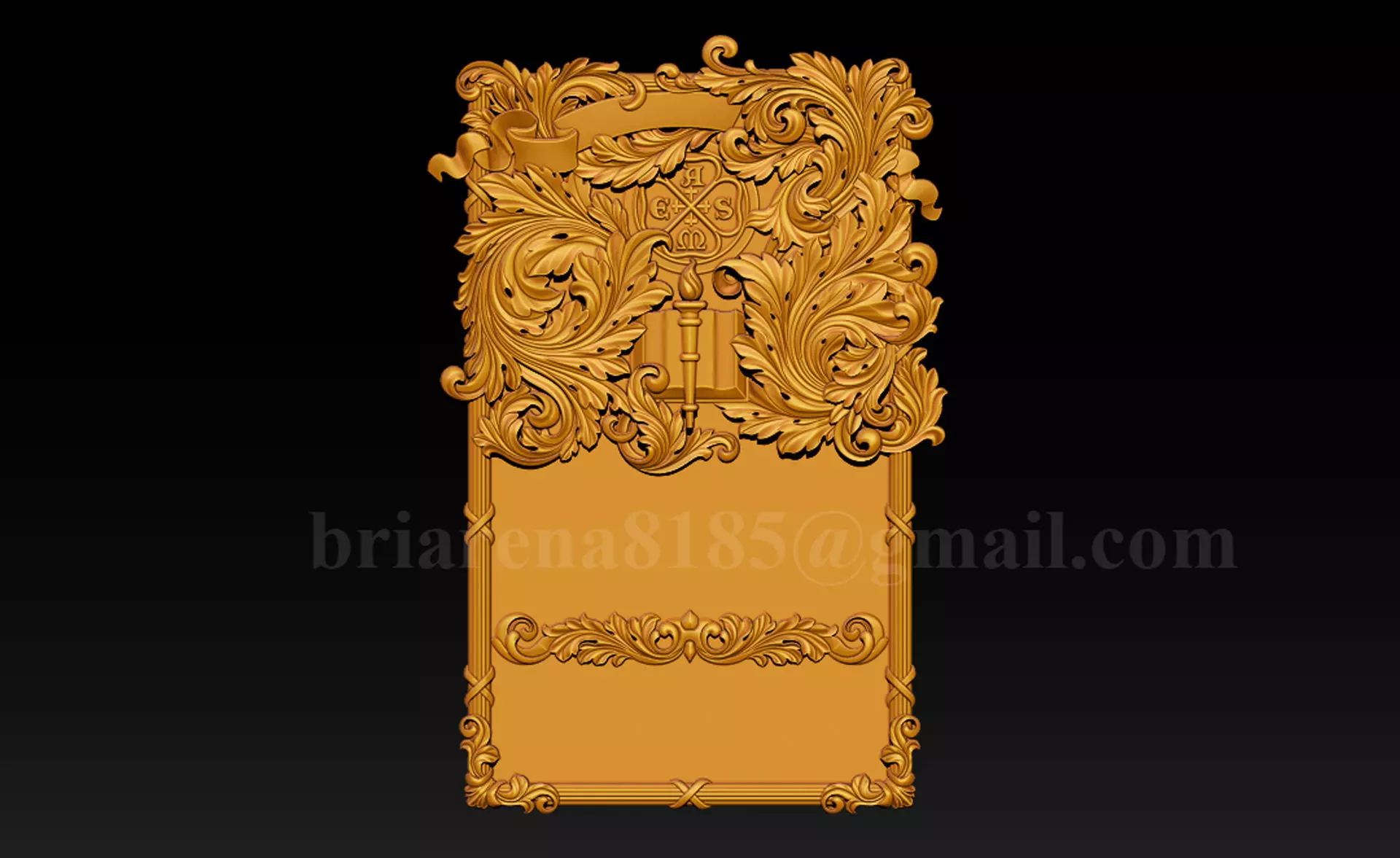 Ornamental Bas-Relief 3D Model 3D print model_7