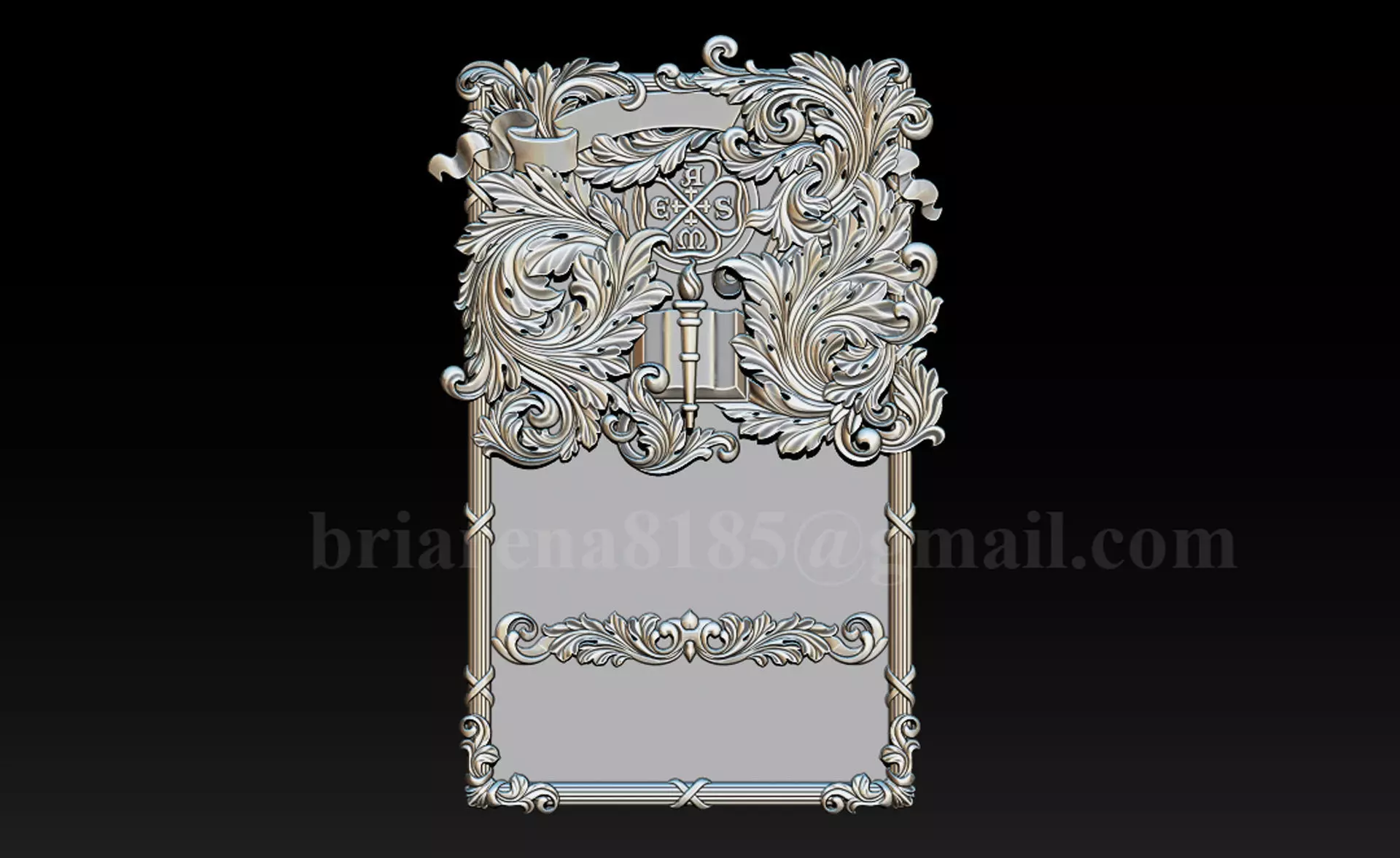 Ornamental Bas-Relief 3D Model 3D print model_5