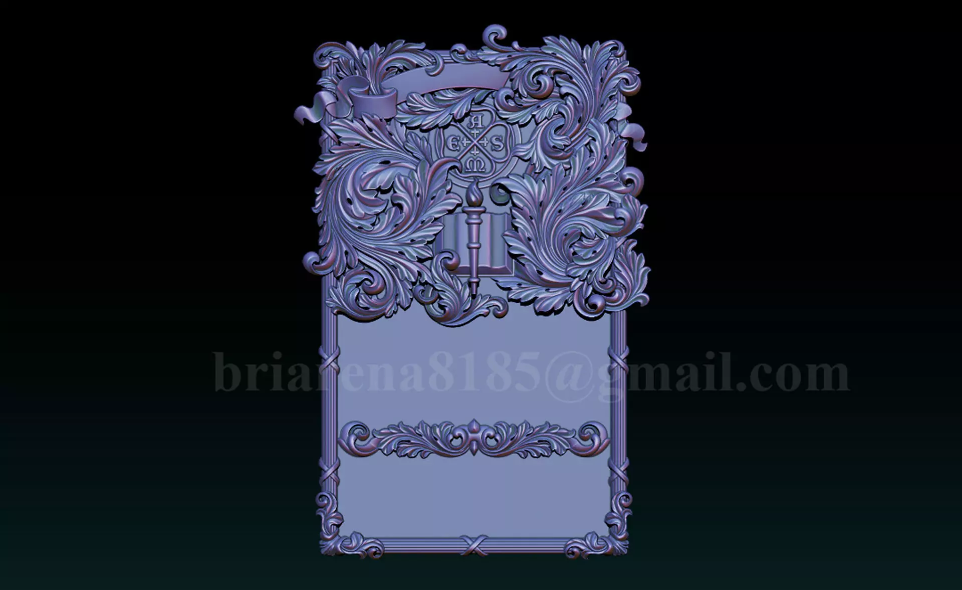 Ornamental Bas-Relief 3D Model 3D print model_1