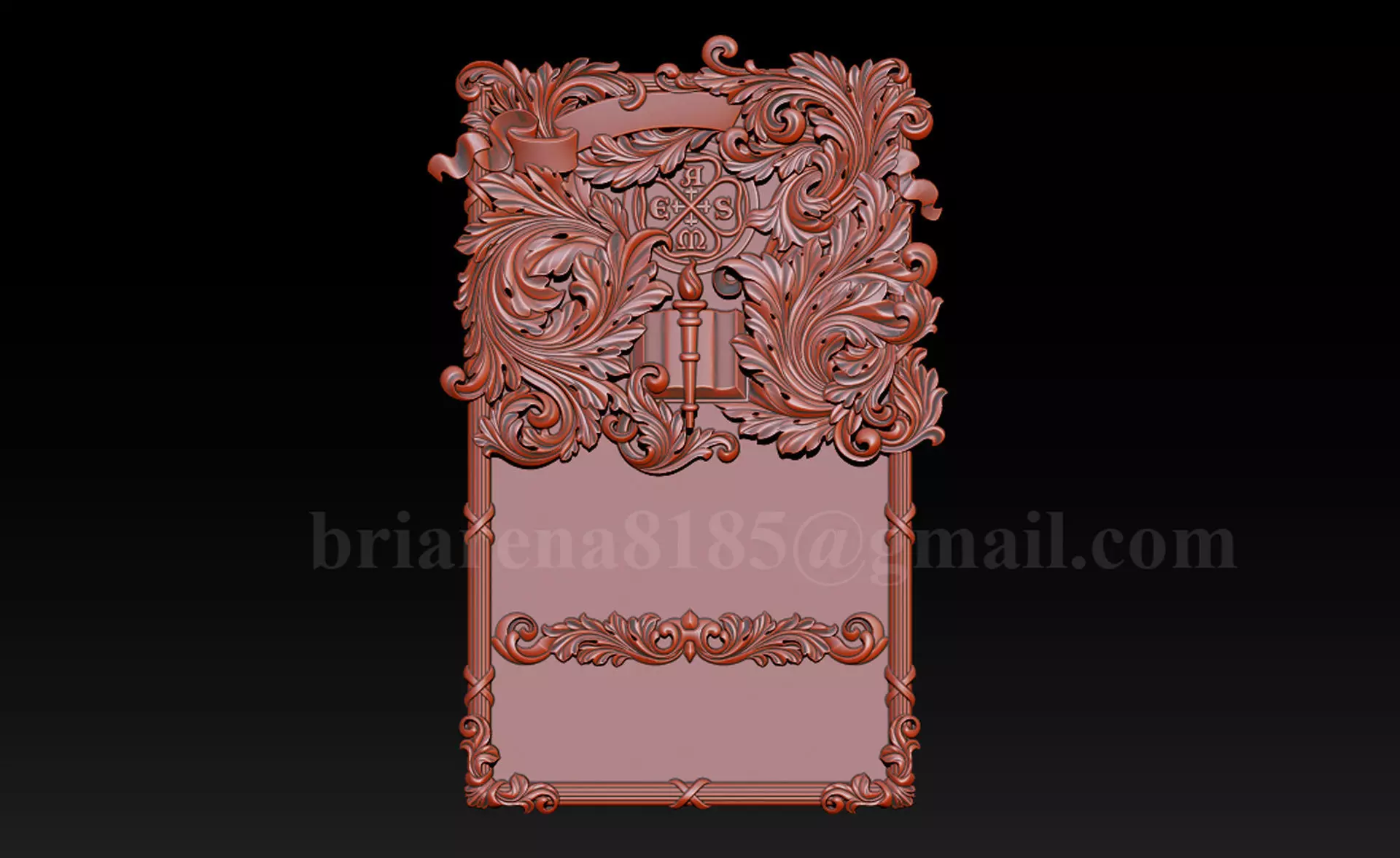 Ornamental Bas-Relief 3D Model 3D print model_0