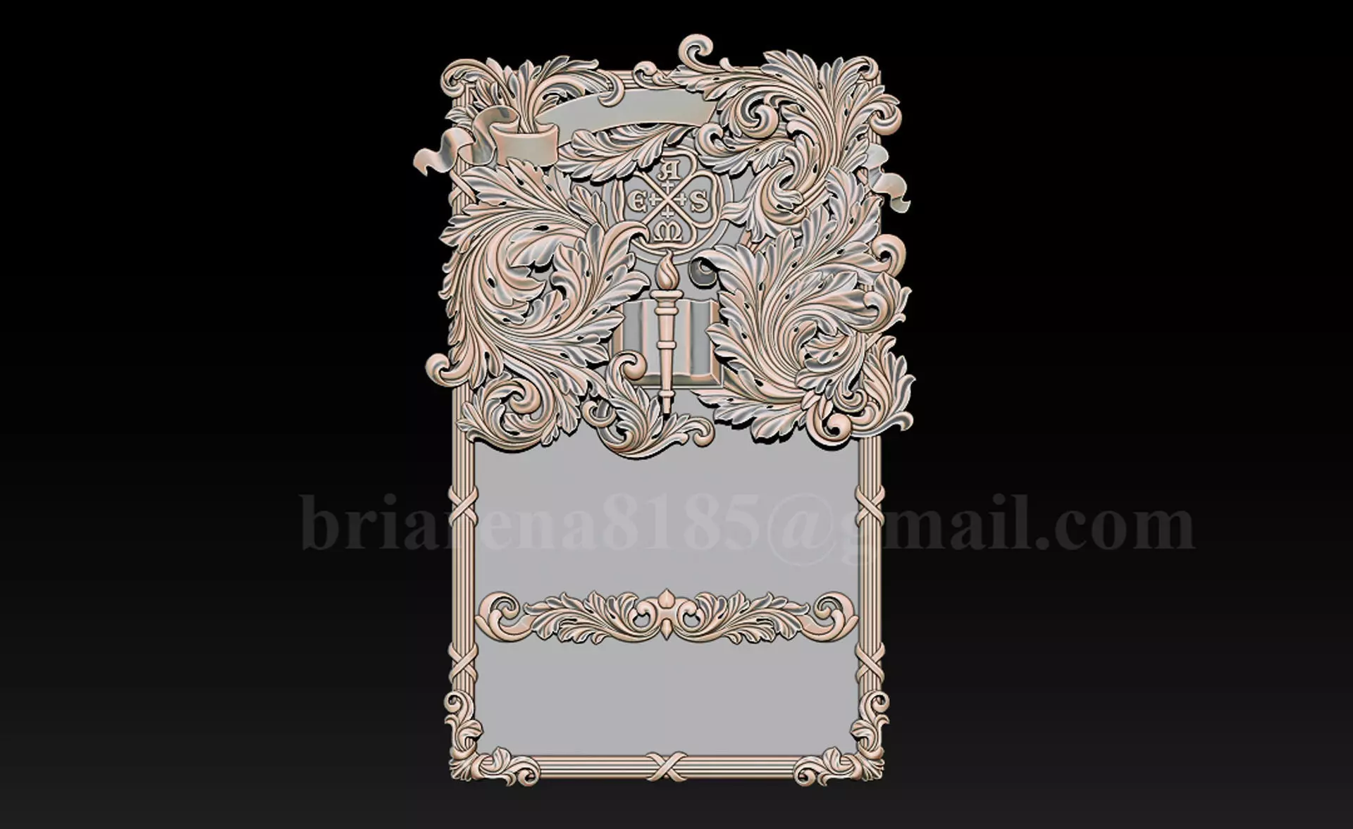 Ornamental Bas-Relief 3D Model 3D print model_3