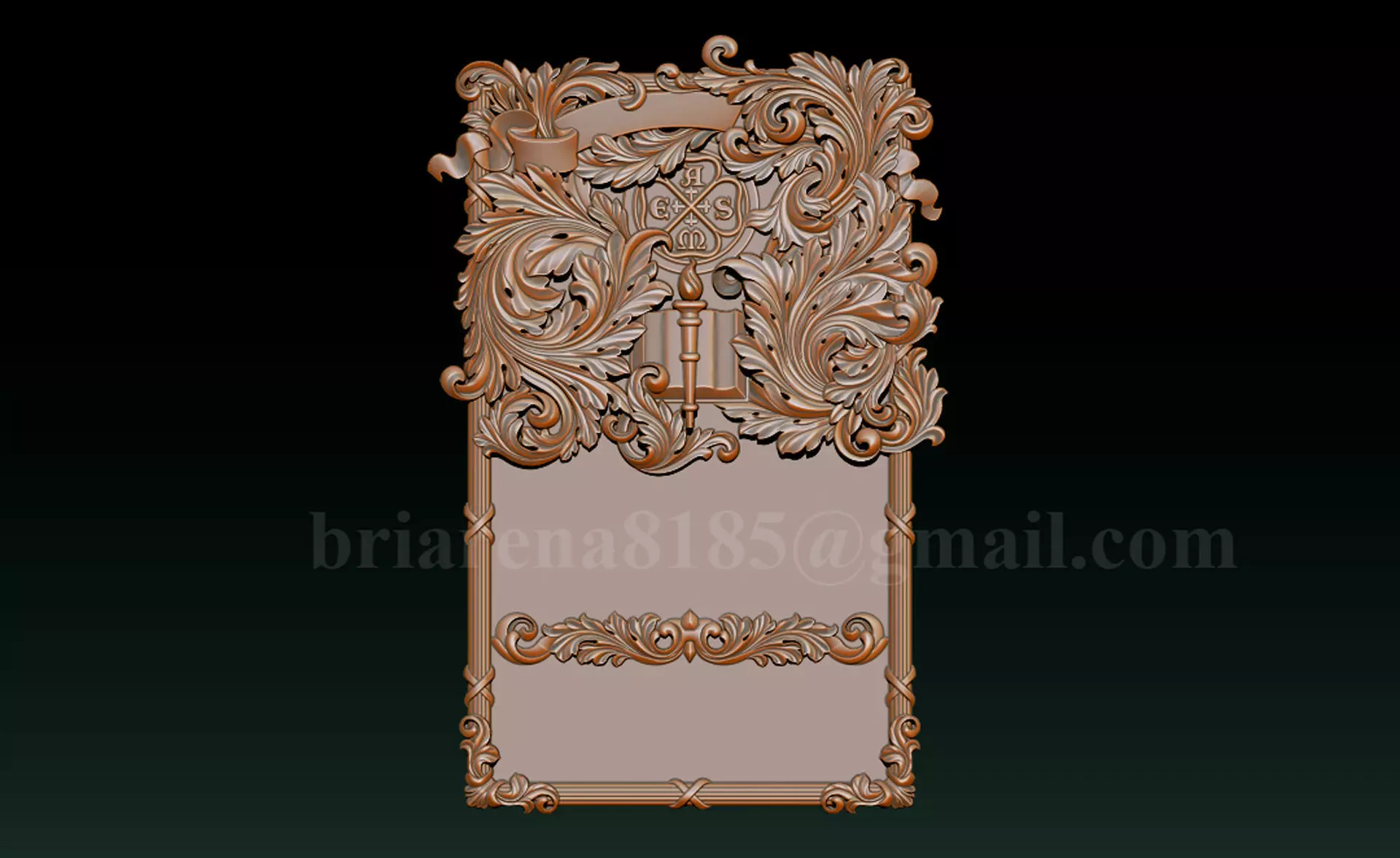 Ornamental Bas-Relief 3D Model 3D print model_8